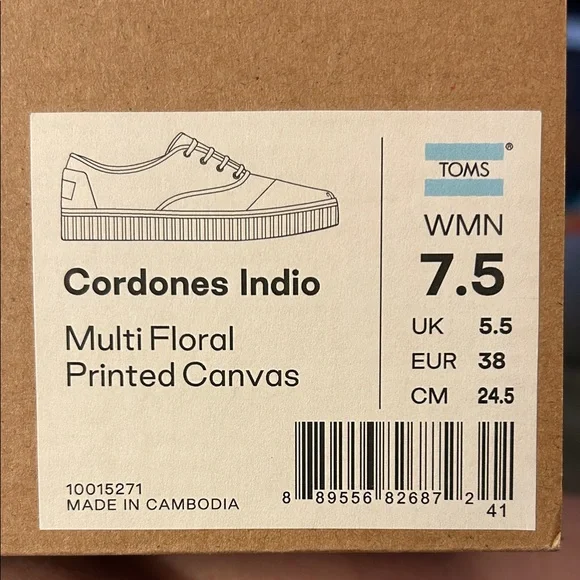 TOMS Women's Floral Sneakers - Green and Pink - Picture 4 of 4